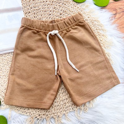 Conj. Regata Coqueiro e Bermuda em Moletinho - Off White e Caramelo